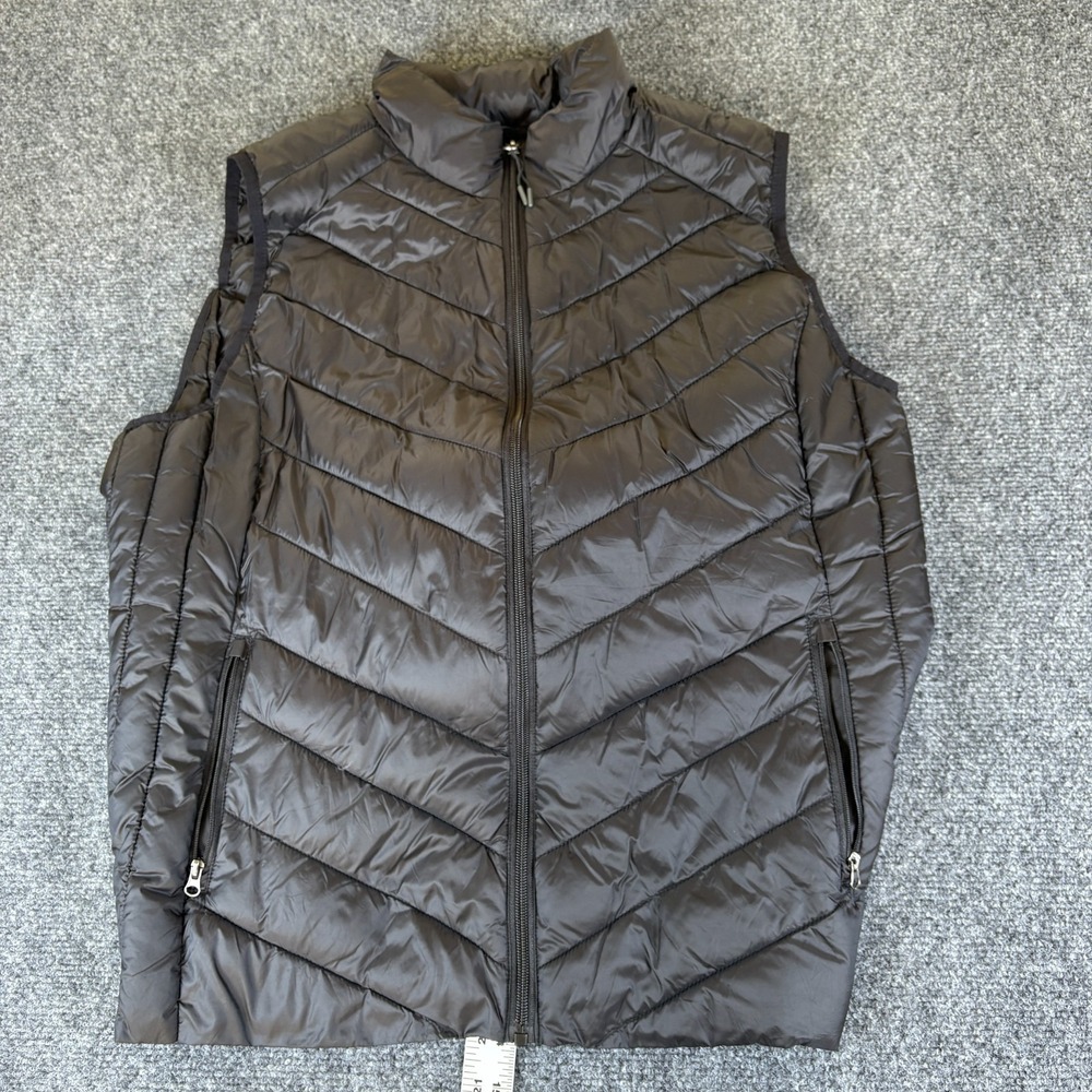 Attention Puffer Vest Mens XL Black Nylon Outdoor Mock Neck Winter Wear Full Zip